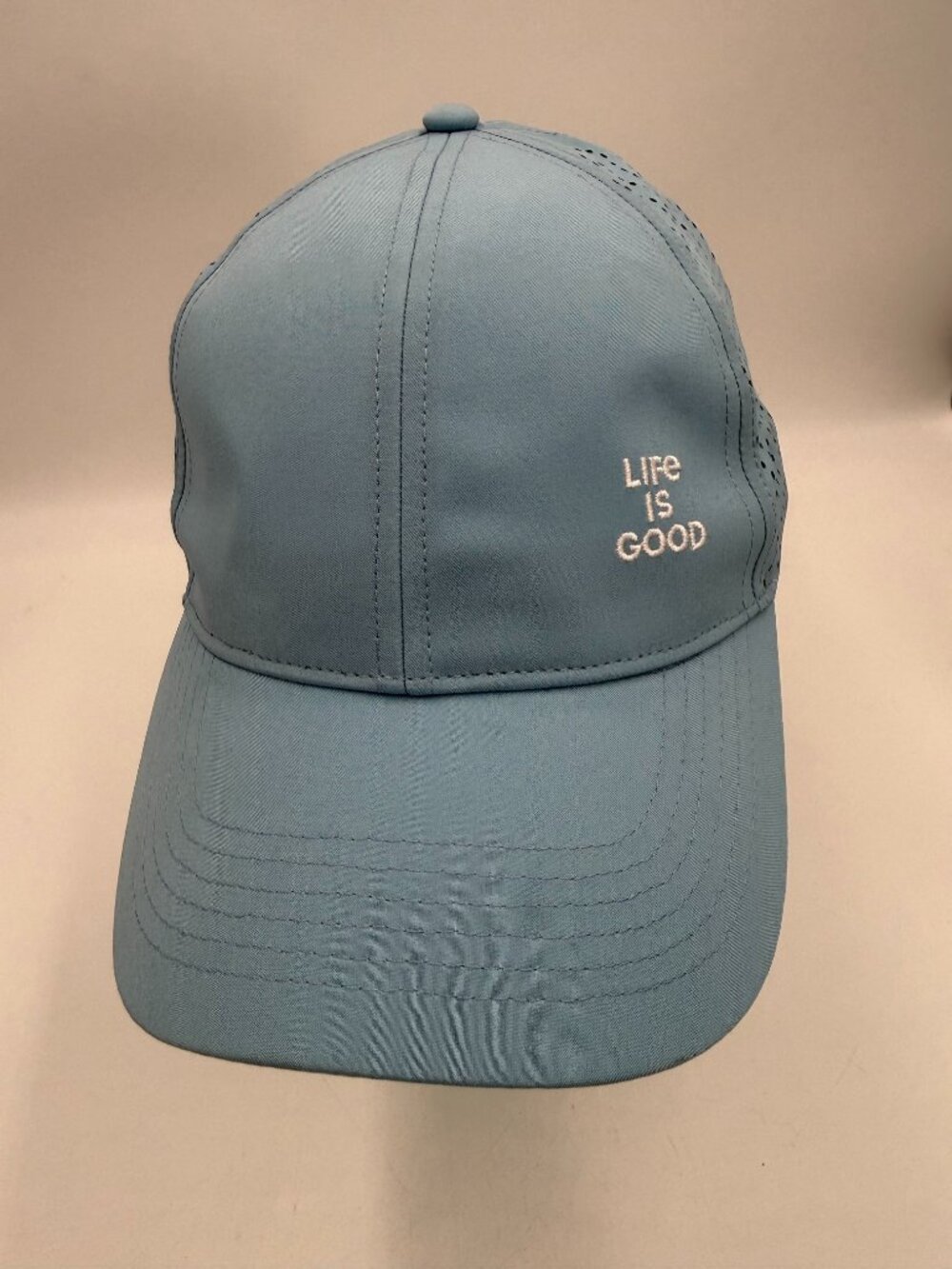 Life Is Good Hat Cap StrapBack One Size Adjustable Blue Breathable Lightweight